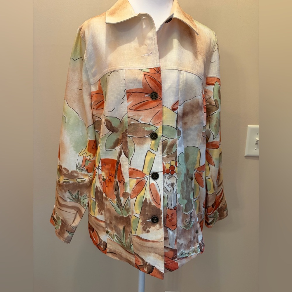#135 Allison Daley  Gorgeous Multicolor Floral Jacket. Size 10